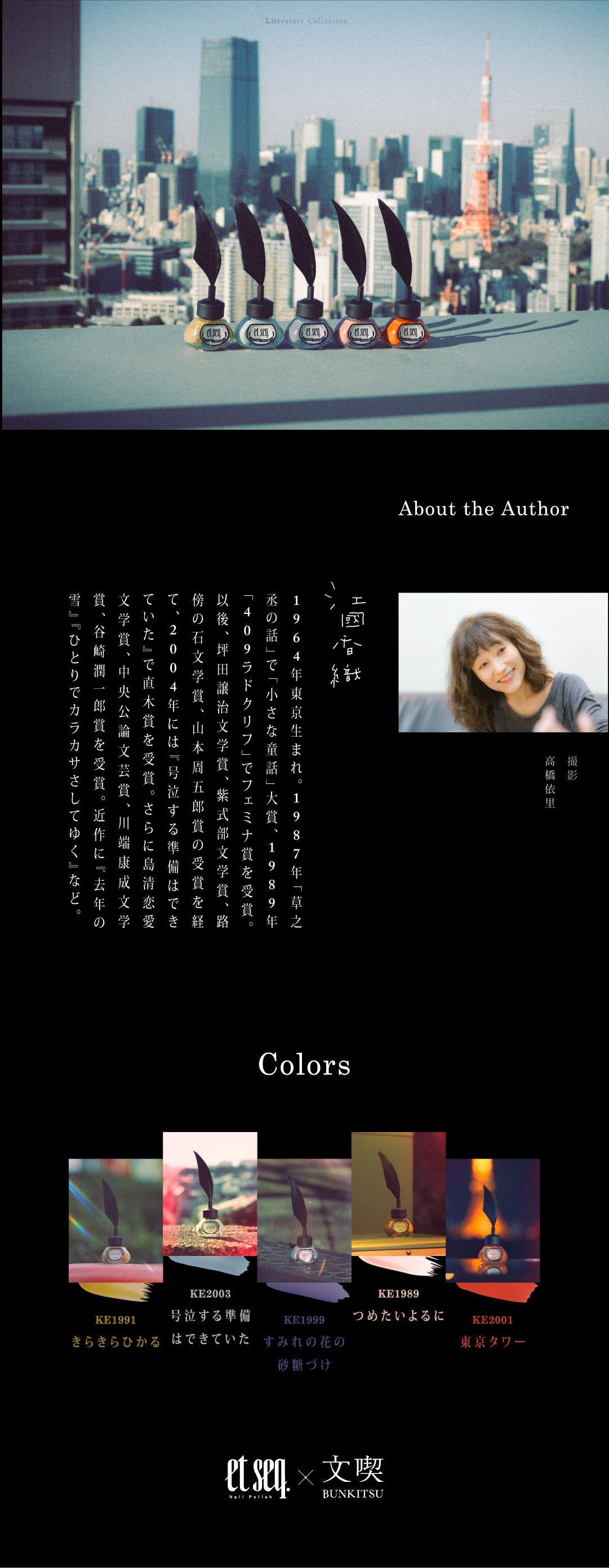 登場人物たちの繊細で少し不器用な感情を、瑞々しい色彩で表現したマニキュア5色。