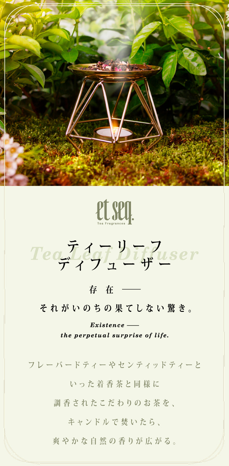 et seq.ティーリーフディフューザー、オリジナルブレンドの茶香炉用お茶