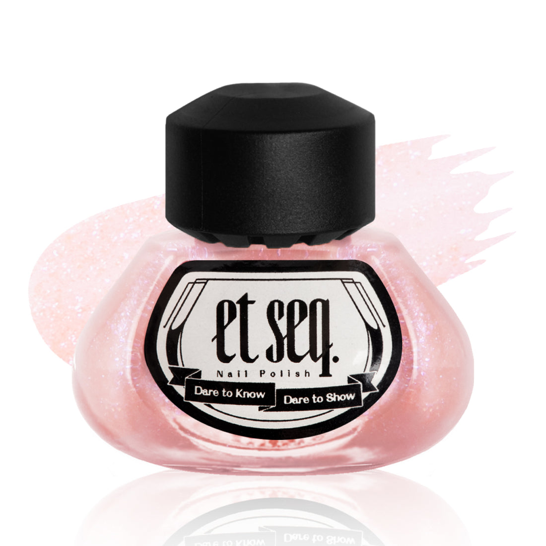 NY2022 美しい彼 - et seq.（エセク）羽根ペンネイルポリッシュ - マニキュア

薔薇のように華やかなピンクのラメ×マットのネイルカラー。
黒い羽根ペン付きのインク瓶型ネイルポリッシュ。ラベルには『美しい彼　凪良ゆう』と記載。